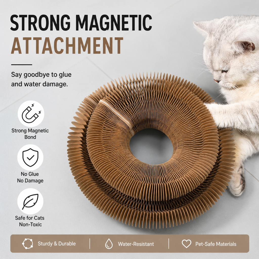Expandable Honeycomb Cat Scratcher Toy – Foldable Corrugated Cardboard Scratch Pad for Indoor Cats