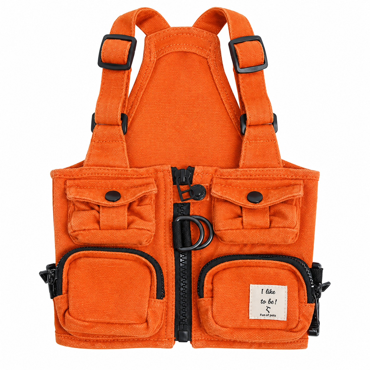 Denim Dog Harness Vest – Adventure Utility Jacket with D-Ring | HoppePet