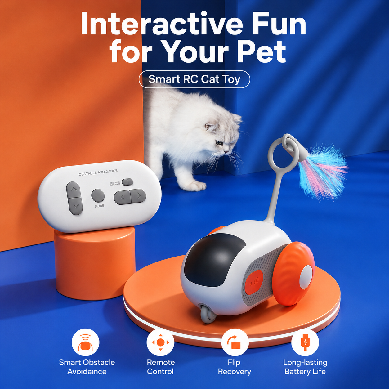 Smart Chase Pet Toy Car™ – Interactive Motion Toy for Cats & Small Dogs