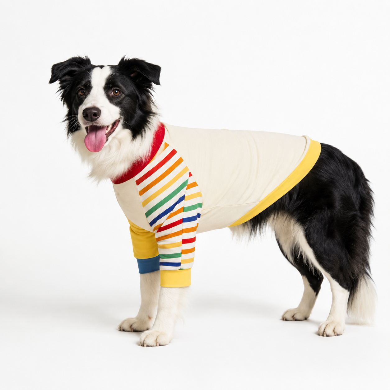 Retro Striped Dog Sweater – Full-Body Long-Sleeve Pullover for Large Dogs | HoppePet