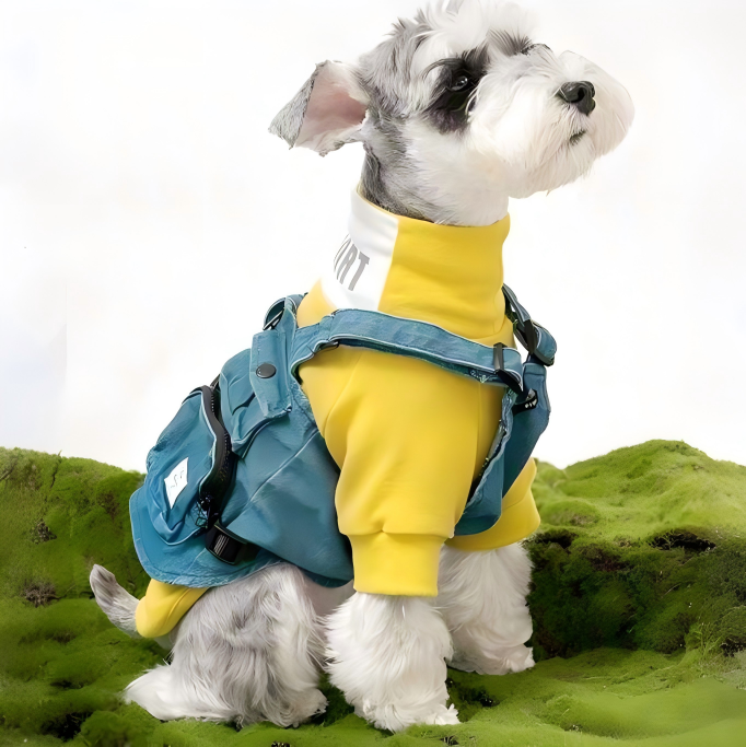 Denim Dog Harness Vest – Adventure Utility Jacket with D-Ring | HoppePet