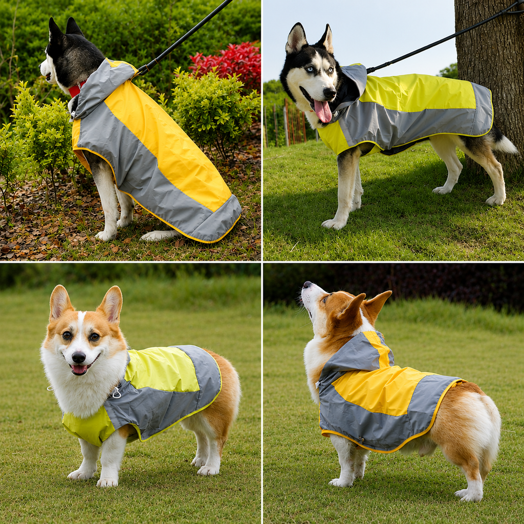 Waterproof Dog Raincoat with Hood – Hooded Rain Jacket for Large & Fluffy Dogs | HoppePet