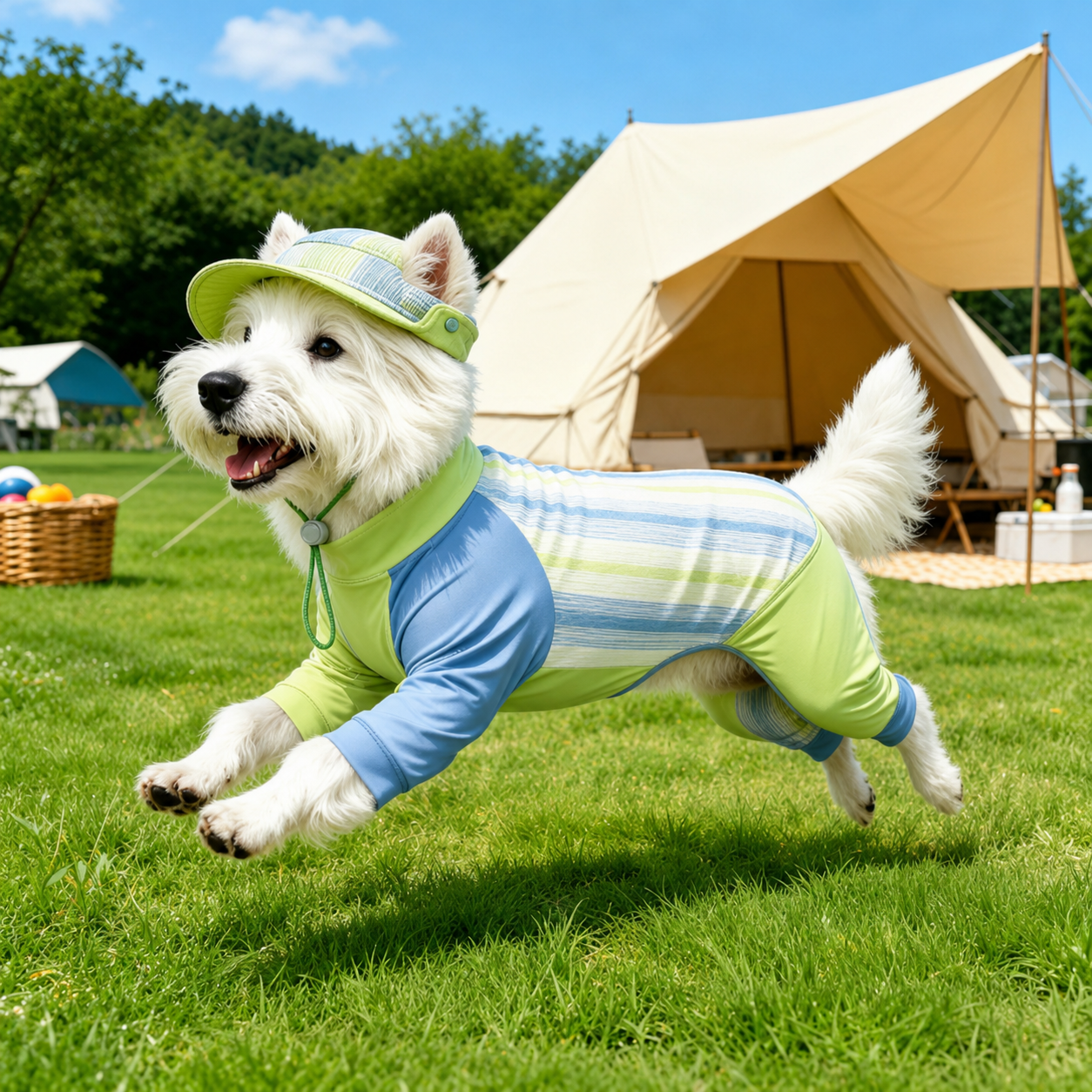 Dog Sun Protection Shirt & Bucket Hat Set – Matching Summer Outfit for Outdoor Adventures | HoppePet
