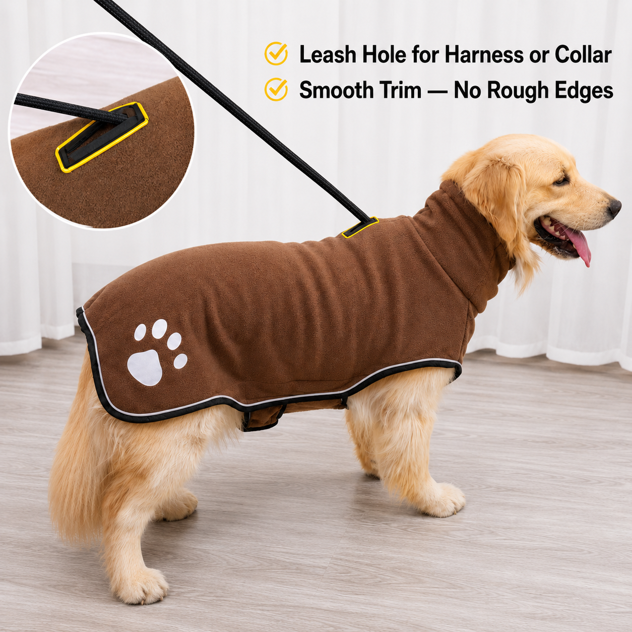 Waterproof Fleece Dog Coat with Belly Coverage – For Dachshunds & Corgis | HoppePet