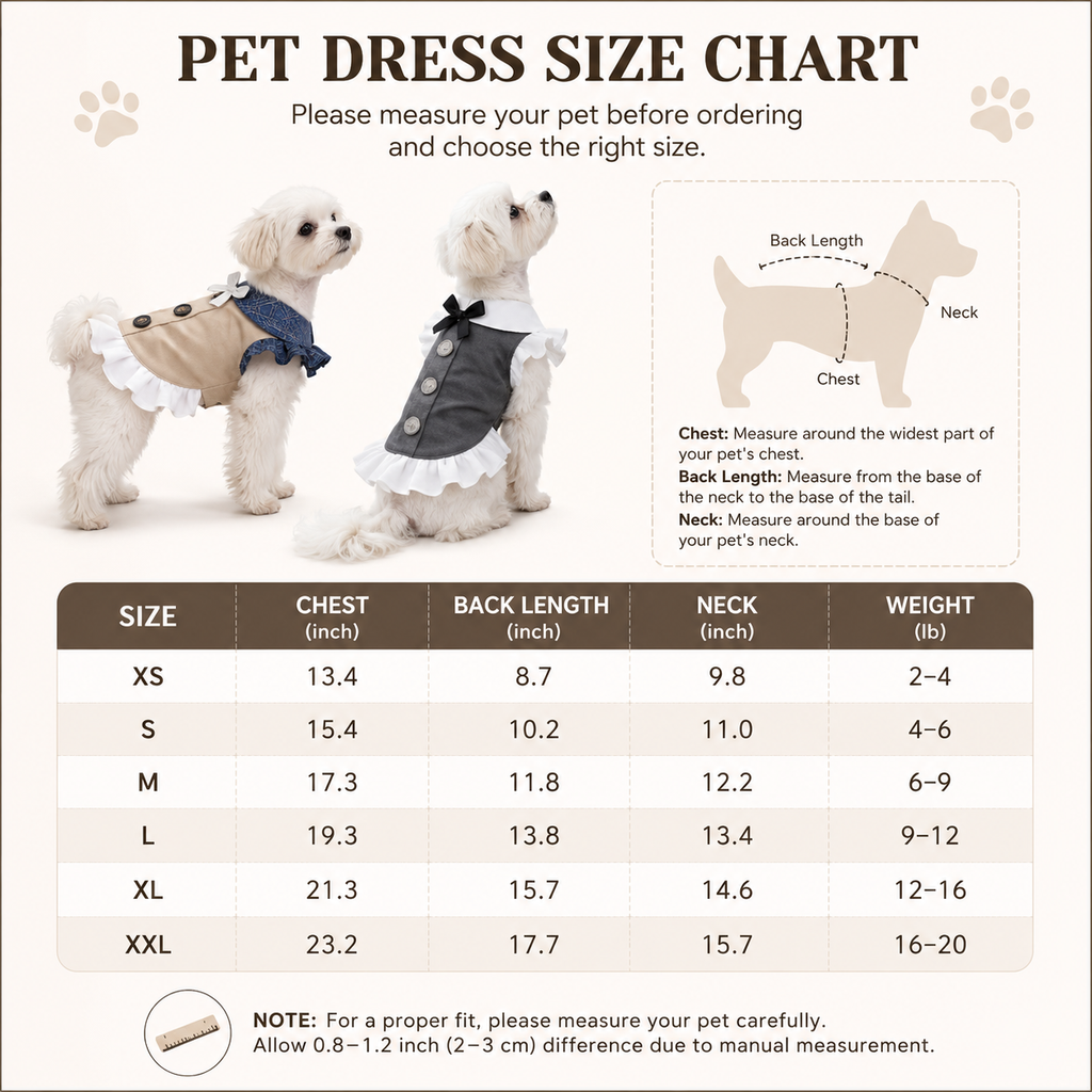 Elegant Sailor Dog Dress – Vintage Preppy Ruffle Dress for Small Dogs | HoppePet