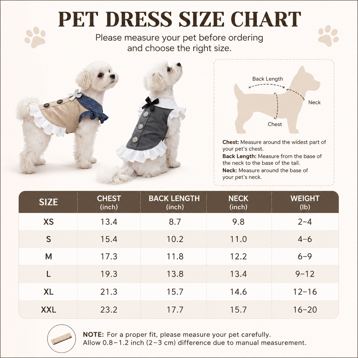 Elegant Sailor Dog Dress – Vintage Preppy Ruffle Dress for Small Dogs | HoppePet