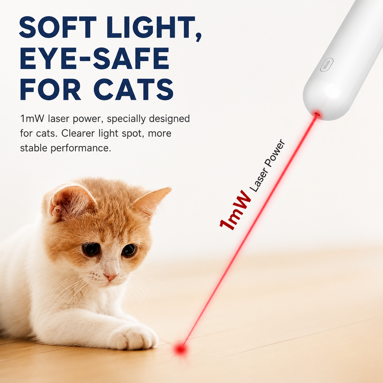 Rechargeable Interactive Laser Cat Toy with Telescopic Wand & Replaceable Teaser Attachments