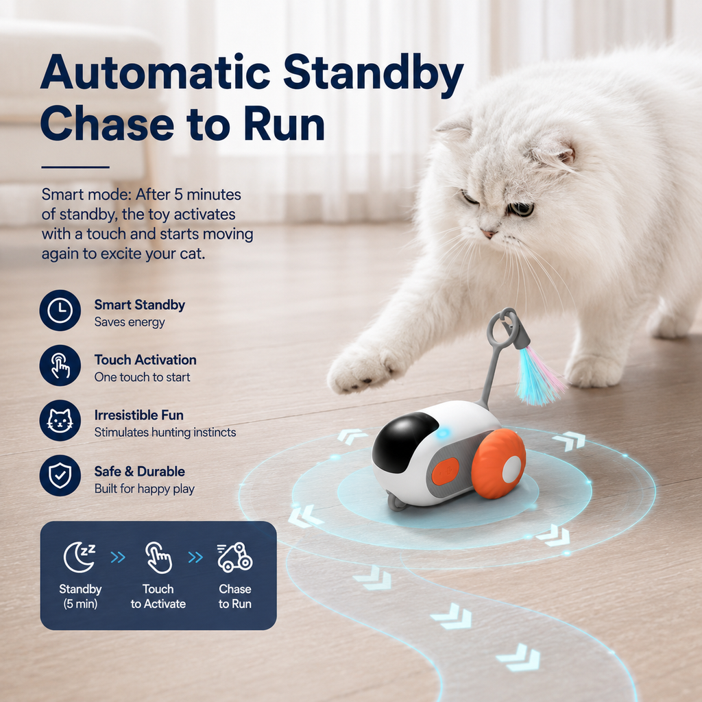 Smart Chase Pet Toy Car™ – Interactive Motion Toy for Cats & Small Dogs