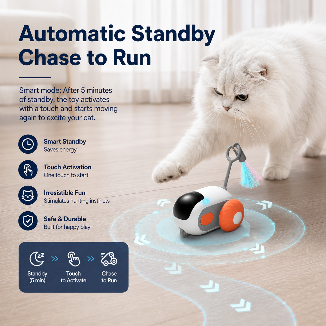Smart Chase Pet Toy Car™ – Interactive Motion Toy for Cats & Small Dogs