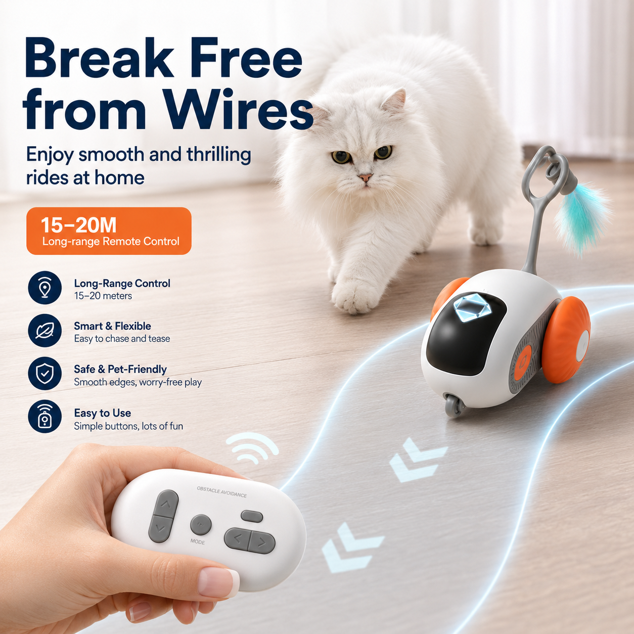 Smart Chase Pet Toy Car™ – Interactive Motion Toy for Cats & Small Dogs