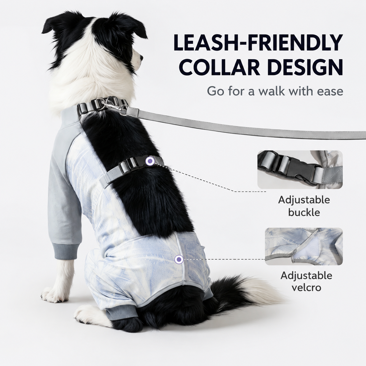 Waterproof Dog Jumpsuit – Full-Body Mud Suit for Medium & Large Dogs with Leash-Friendly Collar | HoppePet