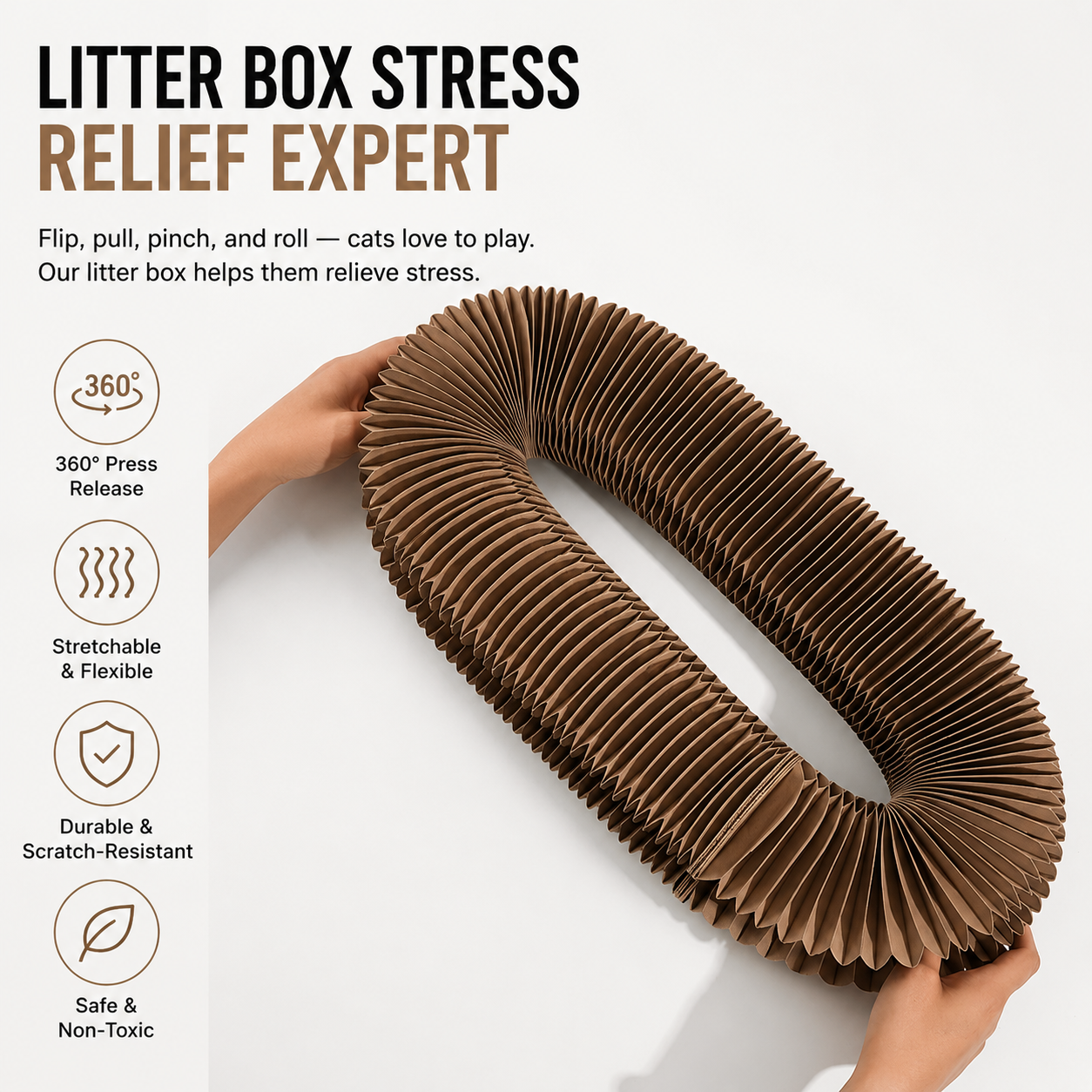 Expandable Honeycomb Cat Scratcher Toy – Foldable Corrugated Cardboard Scratch Pad for Indoor Cats