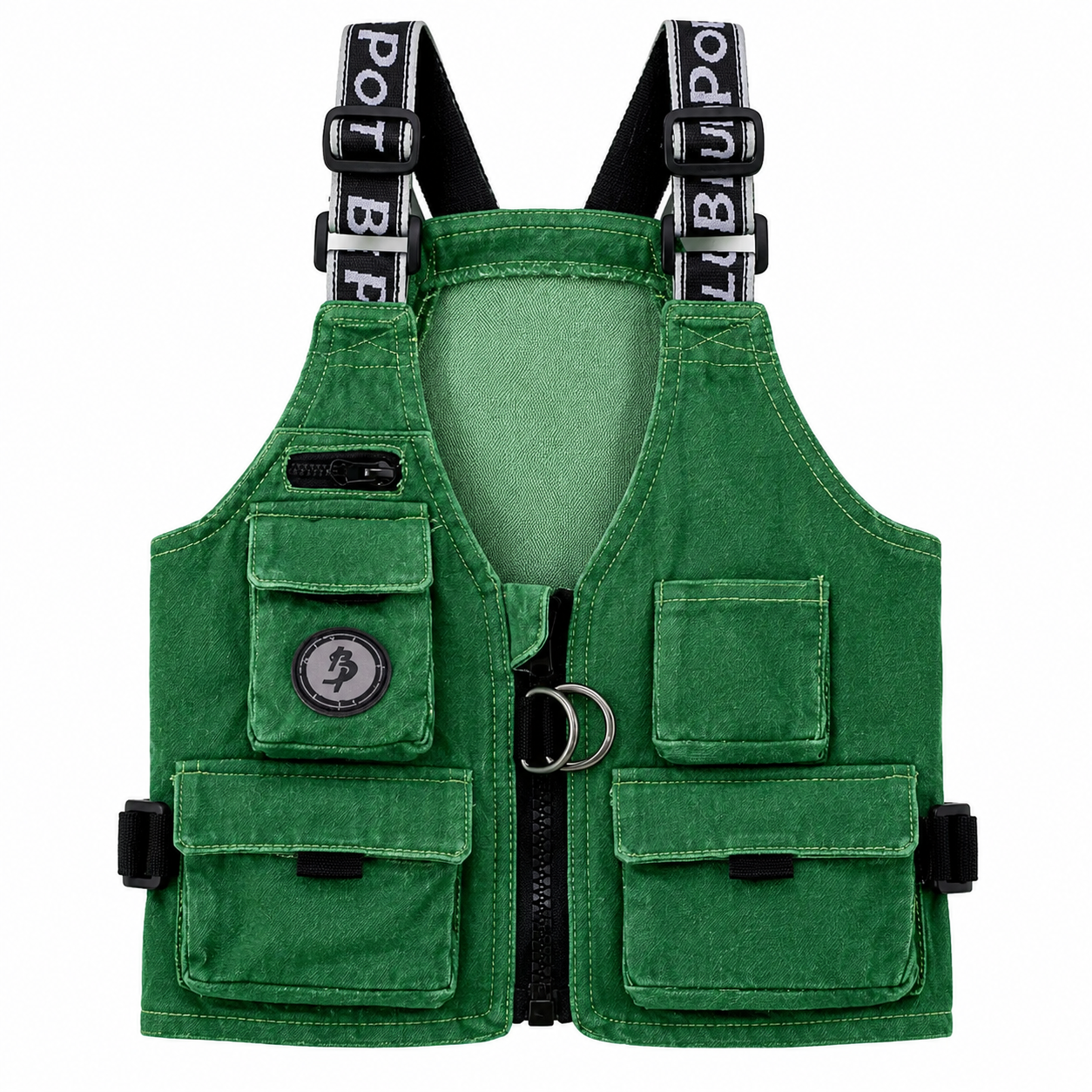Denim Dog Harness Vest – Adventure Utility Jacket with D-Ring | HoppePet