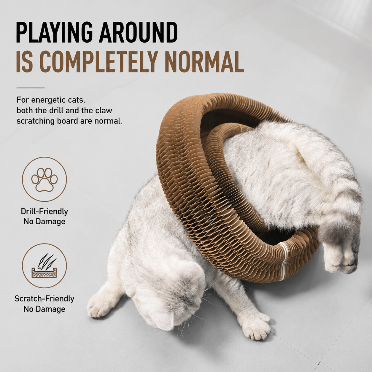 Expandable Honeycomb Cat Scratcher Toy – Foldable Corrugated Cardboard Scratch Pad for Indoor Cats