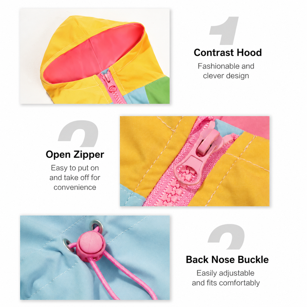 4-in-1 Dog Outdoor Jacket – Raincoat, Windbreaker & Sun Protection Lightweight Sportswear | HoppePet