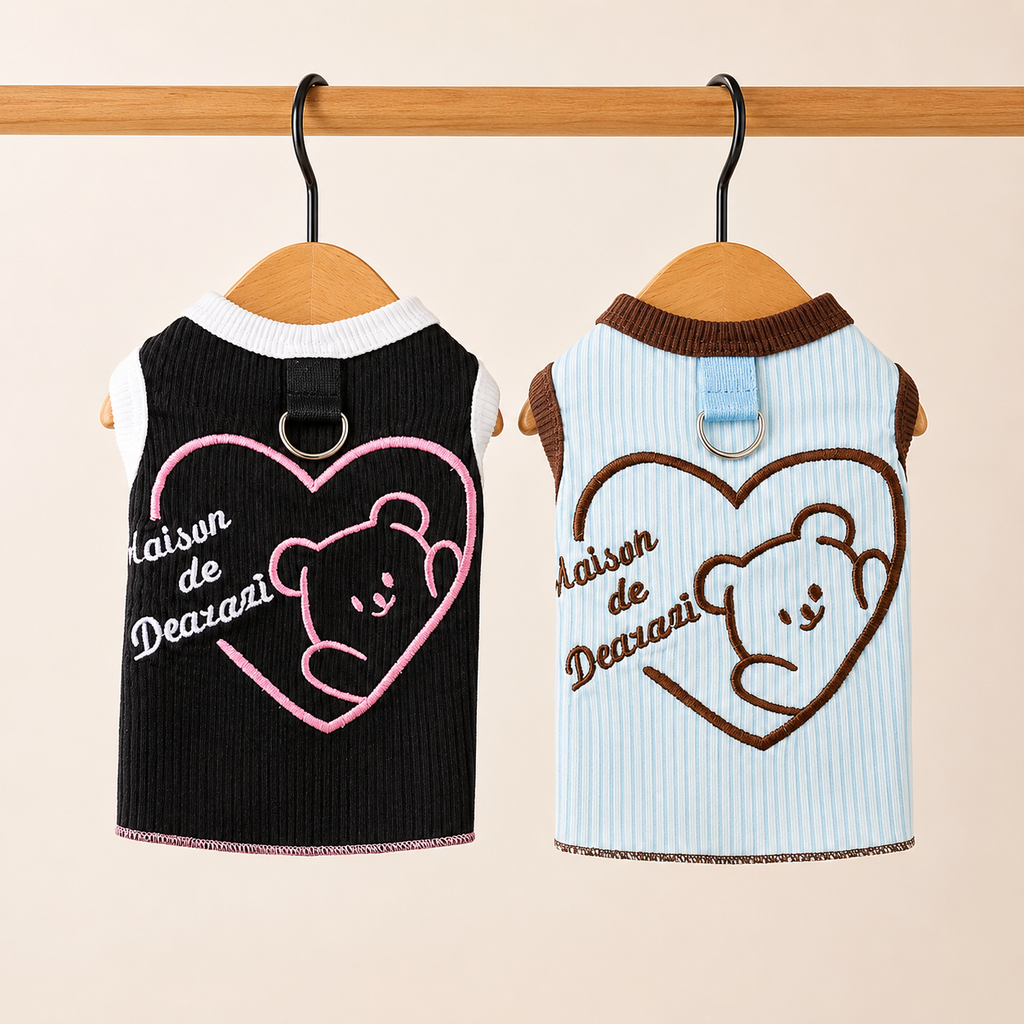 Bear Embroidered Pet Vest