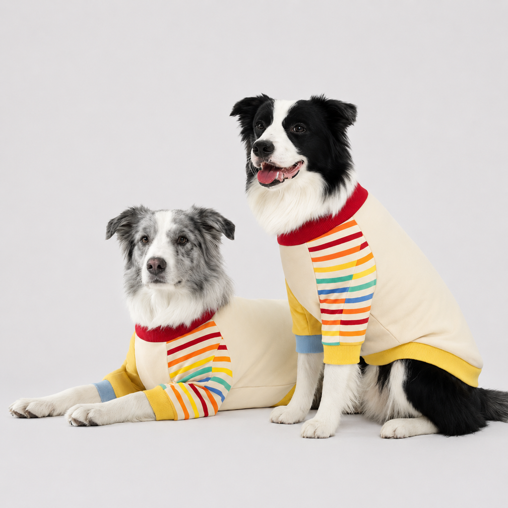 Retro Striped Dog Sweater – Full-Body Long-Sleeve Pullover for Large Dogs | HoppePet