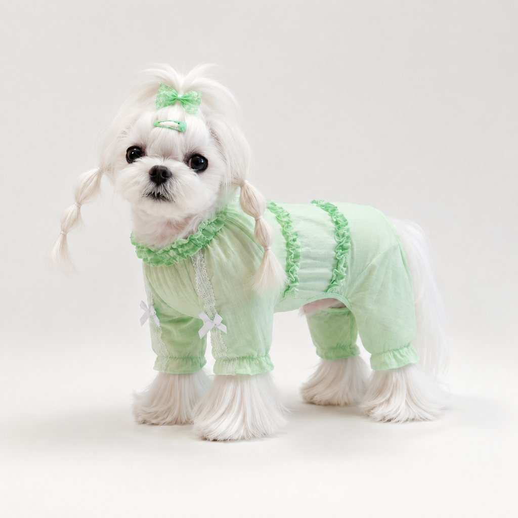Ballet-Style Dog Sun Protection Suit – Cute Full-Body Pastel Onesie for Small Dogs | HoppePet